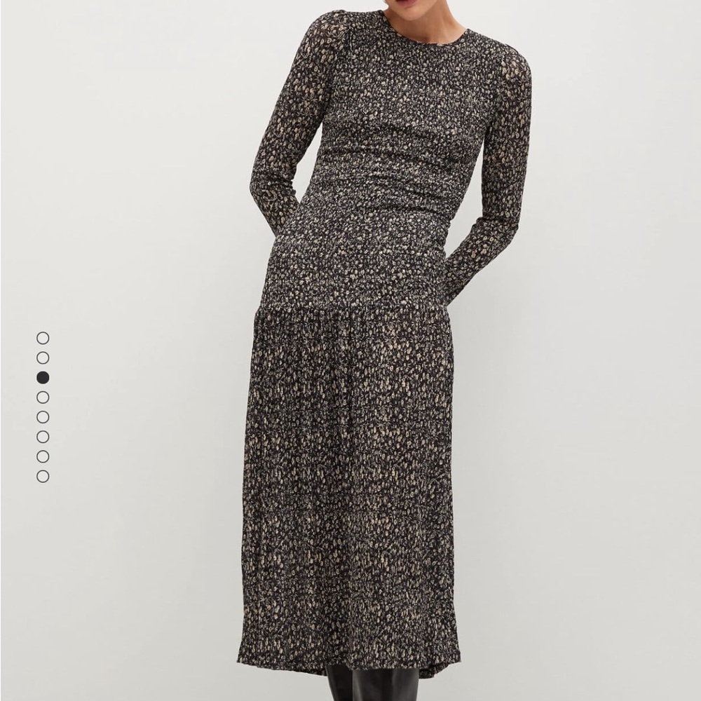 Mango Ruffled floral print dress